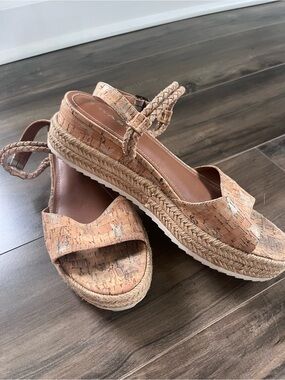 Trask Cork Espadrille Platform Sandals - Tan